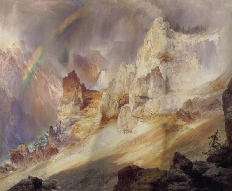 Thomas Moran Rainbow over the Grand Canyon of the Rellowstone Norge oil painting art